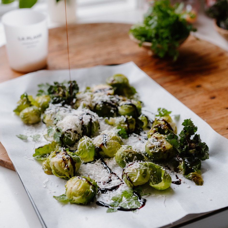 Crispy Smashed Brussels Sprouts with Caramelised Balsamic and Parmesan ...